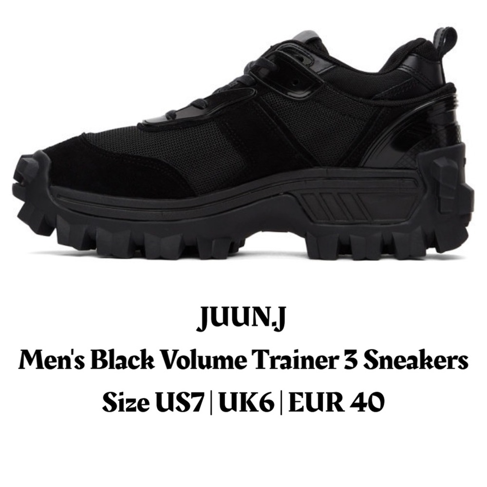 JUUN.J Men's Black Volume Trainer 3 Sneakers Size US7 UK6 EUR‎ 40